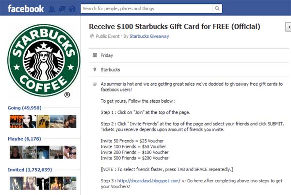 Receive 100 Starbucks Gift Card for FREE (Official