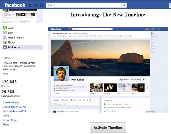 Introducing Timeline | Welcome - Facebook Scam