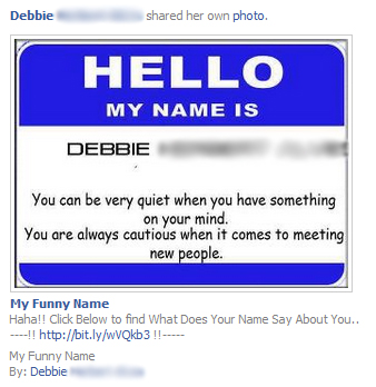 My Funny Name - What Does your Name Say About You.. Facebook Scam