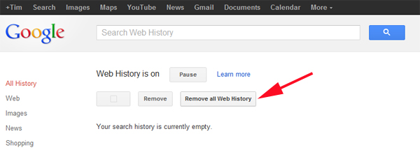 How to delete your Google Web History before the new privacy policy takes effect
