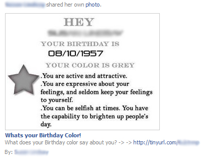 Whats your Birthday Color! – Facebook Scam