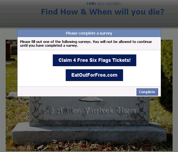 HOW AND WHEN YOU WILL DIE - Facebook Scam
