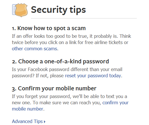 Facebook is Rolling out Security Tips to Users