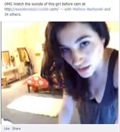 OMG Watch the suicide of this girl before cam – Facebook Scam