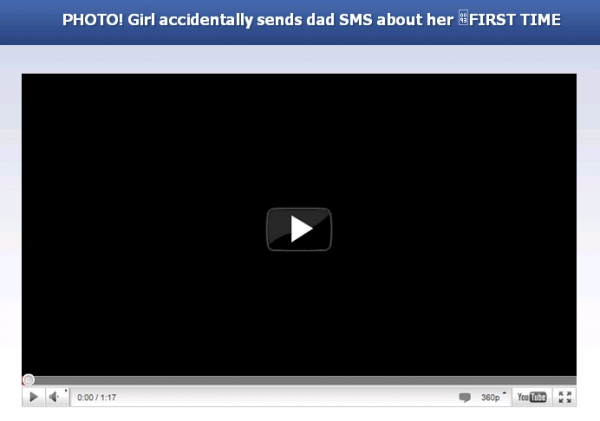 [SCAM ALERT] PHOTO! Girl accidentally sends dad SMS about her FIRST TIME