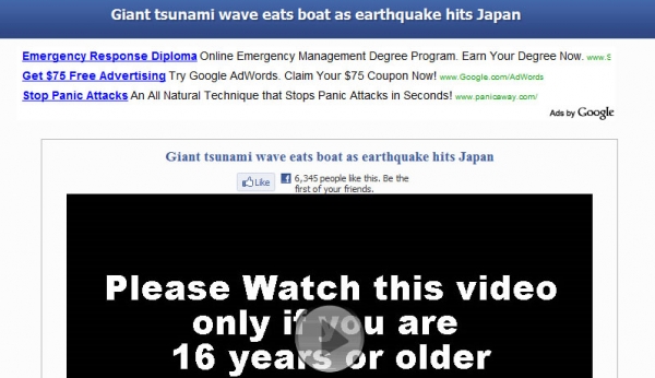 [SCAM ALERT] Giant tsunami wave eats boat as earthquake hits Japan
