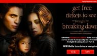 Get A Free Tickets to Twilight Breaking Dawn Part 2! – Facebook Scam
