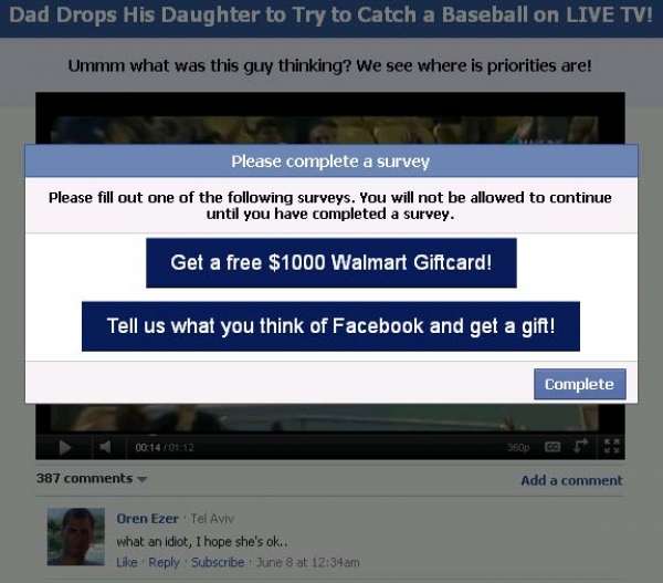 Dad Drops His Daughter to Try to Catch a Baseball on LIVE TV! - Facebook Scam